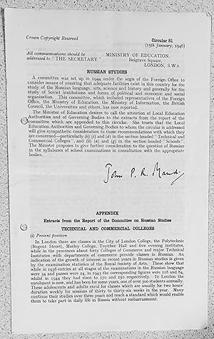 Russian Studies Circular 81 25th January, 1946