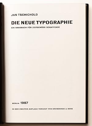 Image du vendeur pour Die neue Typographie. Ein Handbuch fr zeitgemss Schaffende.   (Und:) Beiheft mis en vente par Peter Bichsel Fine Books