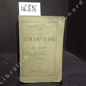 Imagen del vendedor de De l'habitude. Nouvelle dition. a la venta por Librairie-Bouquinerie Le Pre Pnard