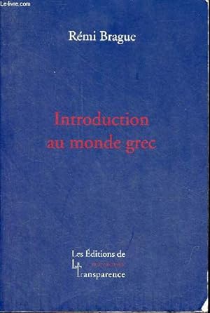 Bild des Verkufers fr Introduction au monde grec - tudes d'histoire de la philosophie. zum Verkauf von Le-Livre