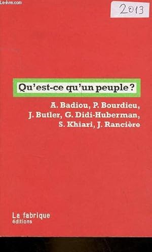 Bild des Verkufers fr Qu'est-ce qu'un peuple ? zum Verkauf von Le-Livre