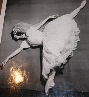 B&W Photo of Tamara Toumanova in ballet "Le Baiser Ole Le Fee," by Igor Stravinsky & George Balan...