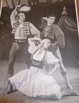 B&W Photo of ballet "Les Deux Pigeons." 2e acte, featuring Serge Peretti, Roger Fenonjois, & Lyce...