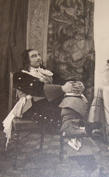 B&W Photo of Rene Bonneval, costume de D'Artagnan.