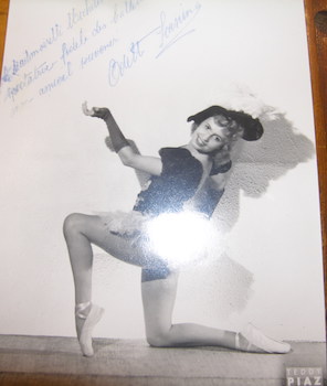 B&W Photo Autographed dedication to Mademoiselle Micheline by dancer Odette Jeanine.