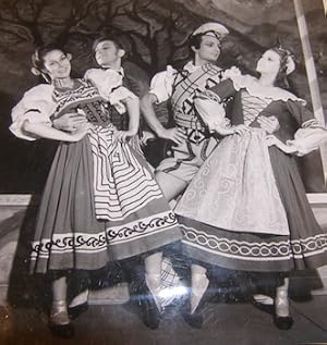 B&W Photo of Pierre Dufrez, Denise Bourgeois, Jacqueline Moreau, Michel Renault. Autographed by D...