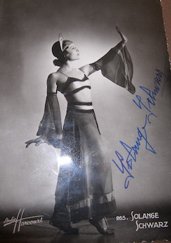 Autographed B&W Photo of Solange Schwarz.