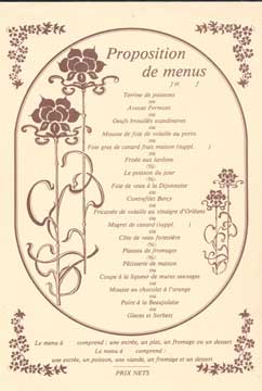 Proposition de menus