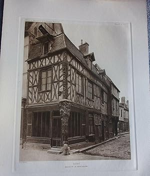 Planche 1910 SENS MAISON D' ABRAHAM HOTELS ET MAISONS XV ET XVIème siècle