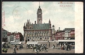 Ansichtskarte Middelburg, Markt en Stadhuis