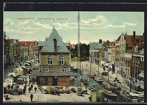 Ansichtskarte Leeuwarden, Nieuwestad op Marktdag