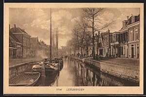 Ansichtskarte Leeuwarden, Vliet, Schiffe im Kanal