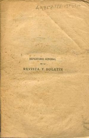 REPERTORIO GENERAL POR ORDEN ALFABETICO DE LAS MATERIAS TRATADAS EN LAS SECCION DOCTRINAL, PARLAM...