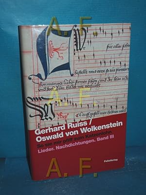 Seller image for So sie mir pfiff zum Katzenlohn (Lieder, Nachdichtungen Band 3) for sale by Antiquarische Fundgrube e.U.