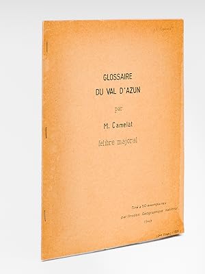 Glossaire du Val d'Azun par M. Camelat félibre majoral