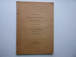 Umriss der Rassenkunde des Menschen Heft 1: Allgemeiner Teil. (mit ethnogegraph. Übersichten von ...