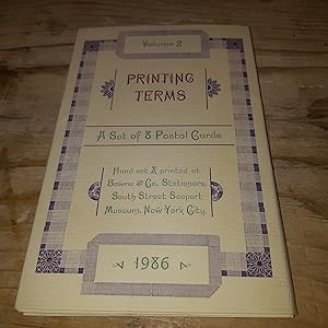 Printing Terms Volume 2: A Set of 8 Postal Cards Hand Set & printed at Bowne & Co.