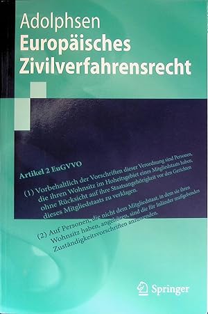 Seller image for Europisches Zivilverfahrensrecht. Springer-Lehrbuch for sale by books4less (Versandantiquariat Petra Gros GmbH & Co. KG)
