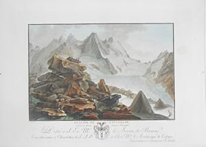 Glacier de Lauteraar, Canton de Berne, Province d?Oberhasli. Farbige Aquatinta.