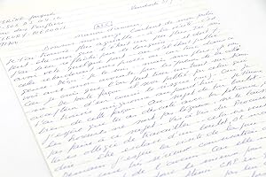 Lettre autographe signée de Jacques Mesrine écrite depuis la prison de Fleury-Mérogis au soir du ...