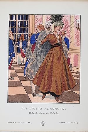 Qui dois-je annoncer ? Robe de visites de Chéruit (pl.15, La Gazette du Bon ton, 1914 n°2)