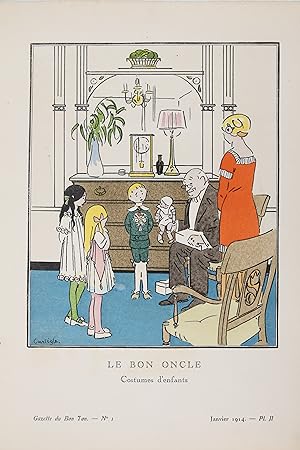 Le Bon Oncle. Costumes d'enfants (pl.2, La Gazette du Bon ton, 1914 n°1)
