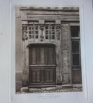 Planche 1910 VERNEUIL MAISON 24 RUE DES TANNERIES PORTE DU REZ DE CHAUSSEE HOTELS ET MAISONS XV E...