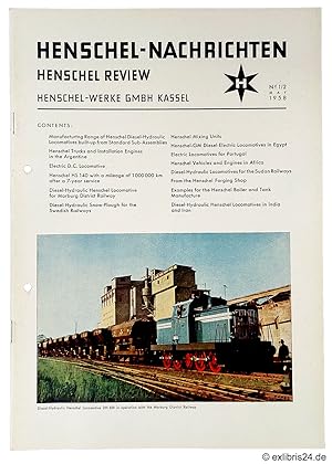 Bild des Verkufers fr Henschel-Nachrichten / Henschel Review, Heft No. 1/2 / May 1958 (Werkzeitschrift) zum Verkauf von exlibris24 Versandantiquariat