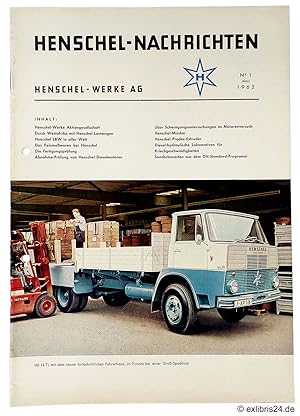 Bild des Verkufers fr Henschel-Nachrichten, Heft No. 1 / Mrz 1962 (Werkzeitschrift) zum Verkauf von exlibris24 Versandantiquariat