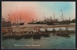 Postcard Venezuela, Muelles de la Guaira, Schiffe im Hafen