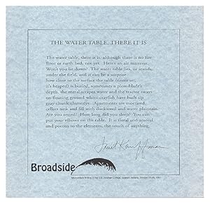 The Water Table, There It Is [Broadside]