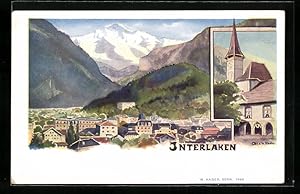 Ansichtskarte Interlaken, altes Kloster, Gesamtansicht