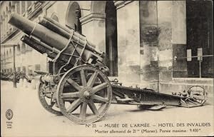 Ansichtskarte / Postkarte Paris, Hotel des Invalides, Erobertes deutsches Geschütz, I WK