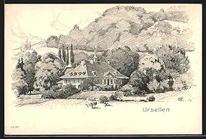 Künstler-Ansichtskarte Konolfingen, Schloss Ursellen