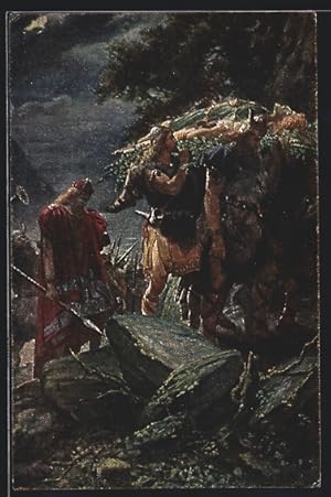 Ansichtskarte Richard Wagner's Nibelungen, Götterdämmerung, III. Aufzug