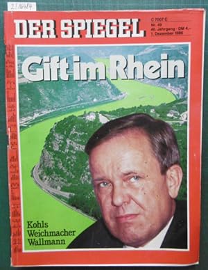 Image du vendeur pour Der Spiegel. Das deutsche Nachrichten-Magazin. 40. Jahrgang, Nr. 49 vom 1. Dezember 1986. mis en vente par Versandantiquariat Trffelschwein