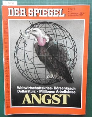 Image du vendeur pour Der Spiegel. Das deutsche Nachrichten-Magazin. 41. Jahrgang, Nr. 47 vom 16. November 1987. mis en vente par Versandantiquariat Trffelschwein