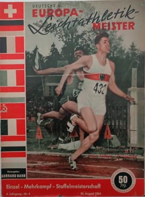 Seller image for Deutsche und Europa-Leichtathletik-Meister. Einzel- Mehrkampf - Staffelmeisterschaft. 4. Jahrgang - Nr. 4 vom 30.8.1954. for sale by Antiquariat Ursula Hartmann