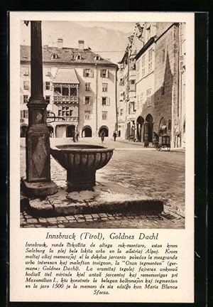 Ansichtskarte Innsbruck /Tirol, Goldnes Dachl, Infotext in Esperanto, Ganzsache
