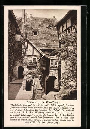 Ansichtskarte Eisenach, die Wartburg, Esperanto-Text, Ganzsache
