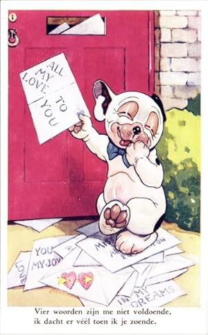 Künstler Ansichtskarte / Postkarte Studdy, George E., Bonzo der Hund, Briefkasten, Liebesbriefe