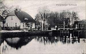 Ansichtskarte / Postkarte Hakenberg Fehrbellin in Brandenburg, Blick auf die Schleuse