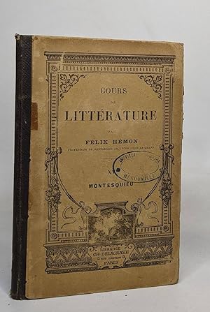 Seller image for Cours de littrature - XV montesquieu for sale by crealivres