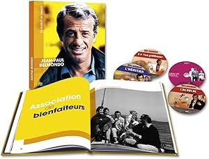 Imagen del vendedor de Jean-Paul Belmondo - Coffret livre - Le magnifique +  bout de souffle + L'as des as + L'hritier a la venta por Dmons et Merveilles