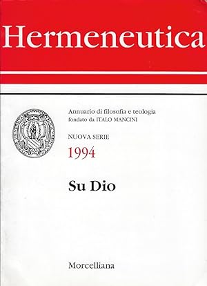Hermeneutica. Annuario di filosofia e teologia (1994). Su Dio