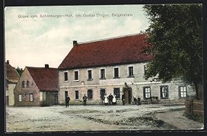 Ansichtskarte Belgershain, Gasthaus Schönburger-Hof Gustav Dinger