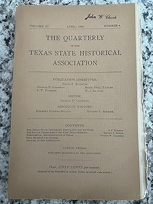 Immagine del venditore per The Quarterly of the Texas State Historical Association, Volume XL, Number 4, April 1908 venduto da TribalBooks