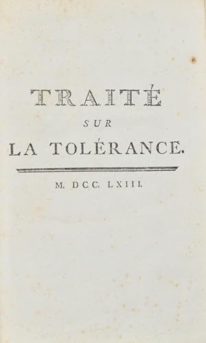 Image du vendeur pour Trait sur la Tolrance. mis en vente par Bonnefoi Livres Anciens