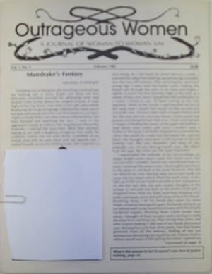 Outrageous Women. A Journal of Woman-to-Woman S/M. February 1984. Vol. 1, No. 4