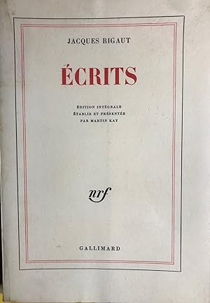 Imagen del vendedor de Ecrits. Edition intgrale tablie et prsente par Martin Kay. a la venta por Librairie Jean-Michel Belle